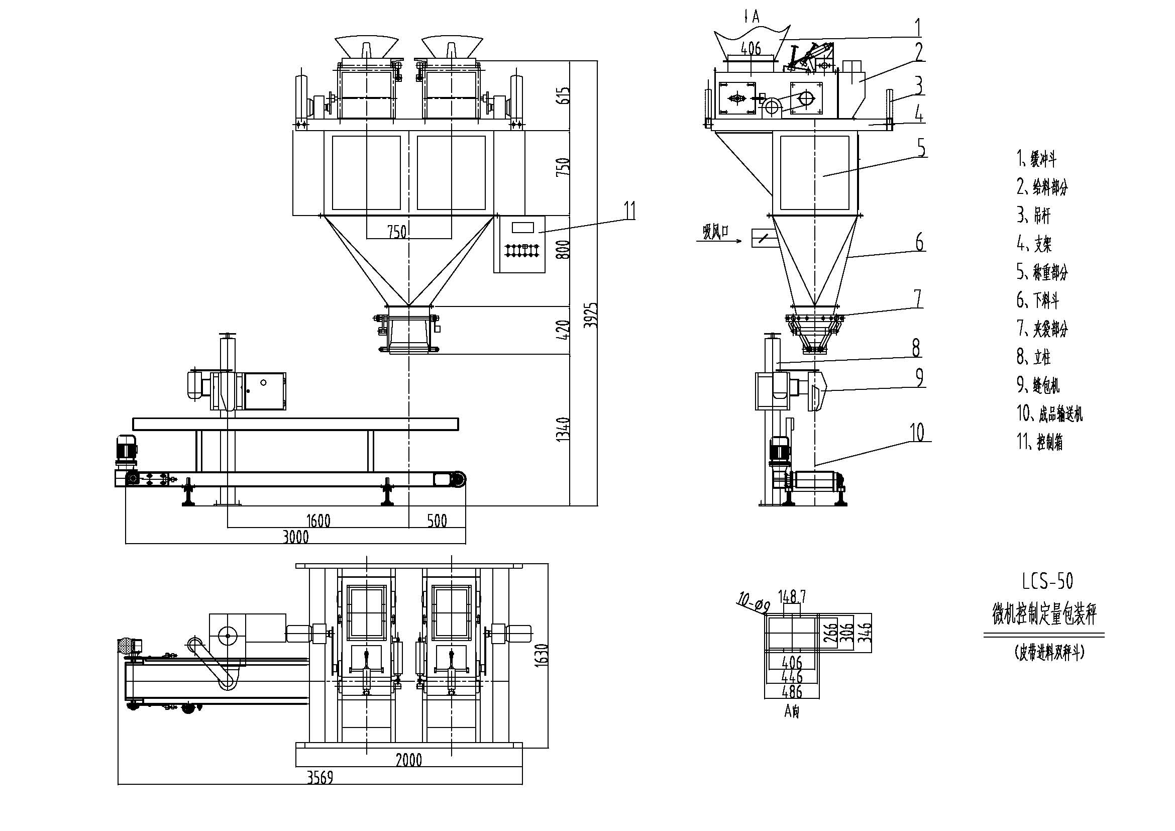 LCS-50型皮带进料双秤斗-模型